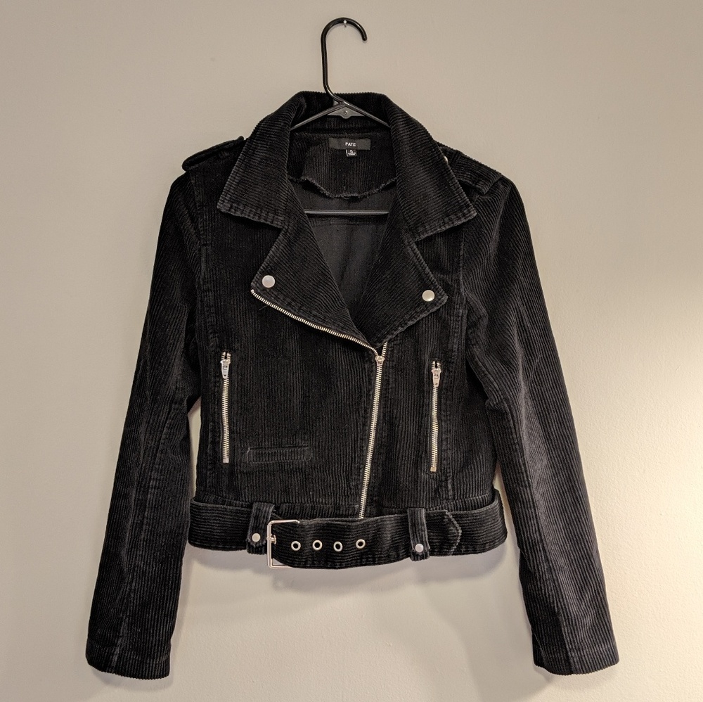 Fate Black Corduroy Moto Jacket